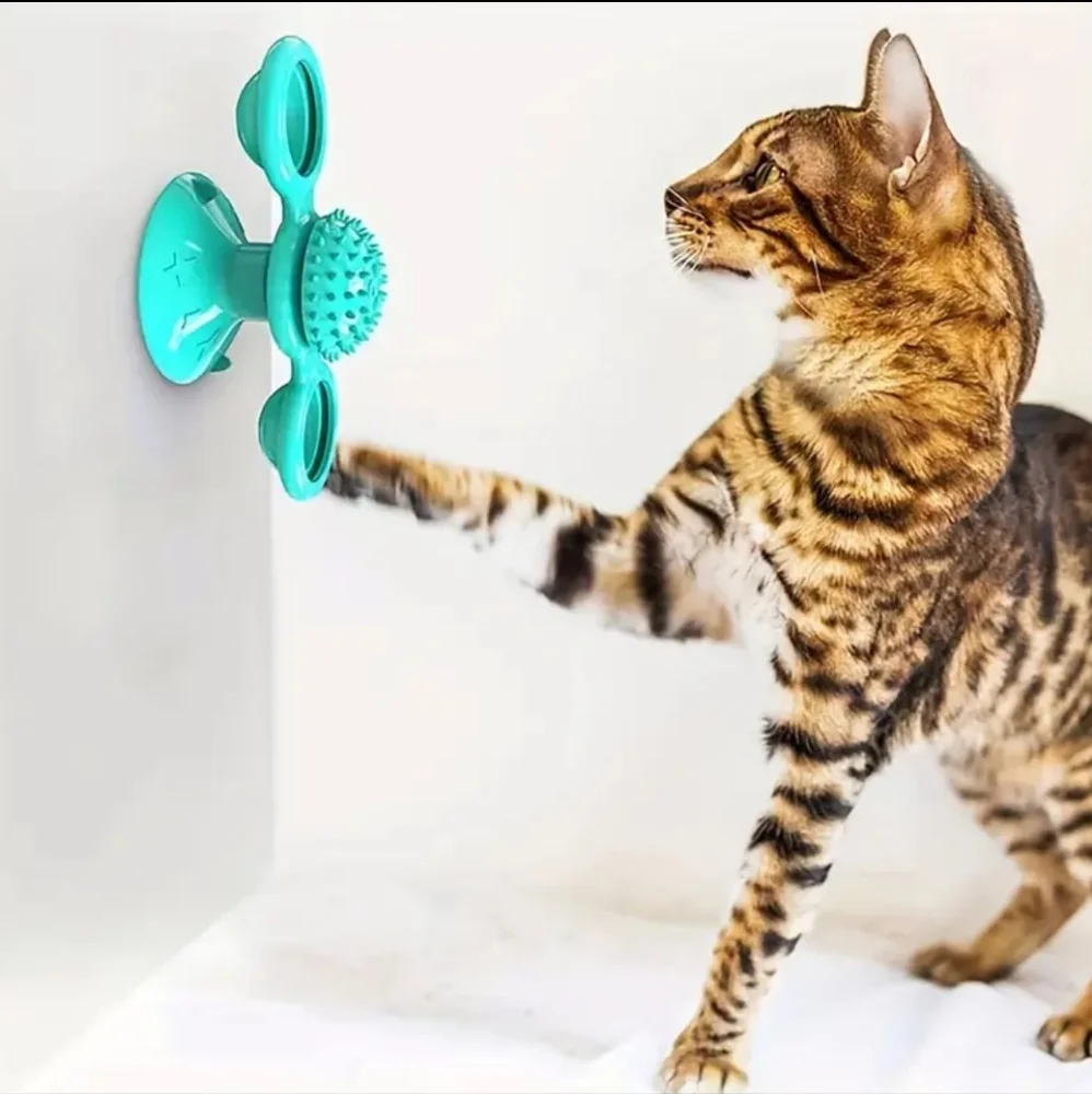 Cat Windmill Spinning‎ Toy, Interactive Cat Toy Cat Pet Grooming